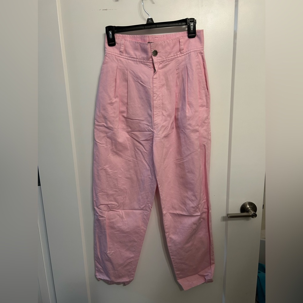J Brand Pink Cuffed Pleated Pants